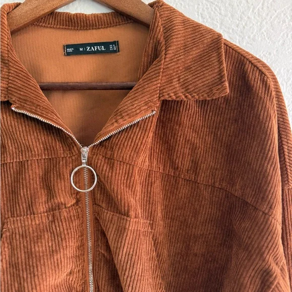 Brown Corduroy Cropped Jacket - Picture 2 of 3